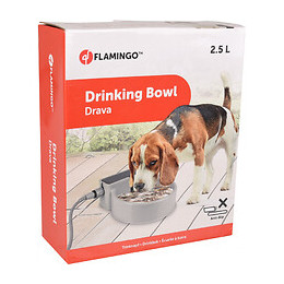 Fontaine A Eau Extérieur. Grise. Contenance  2.5 Litres - Flamingo Pet Products - Fl-520456