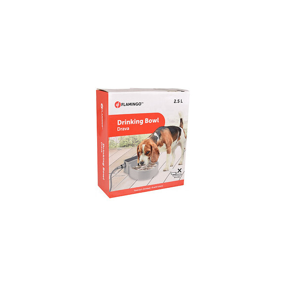 Fontaine A Eau Extérieur. Grise. Contenance  2.5 Litres - Flamingo Pet Products - Fl-520456