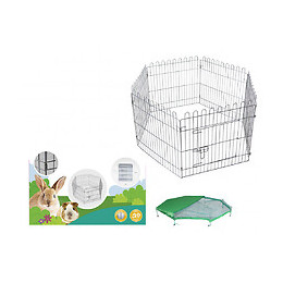 Parc Hexagonal Avec Filet 60 X 60 Cm . Pour Chiot Et Lapin. - Vadigran - Va-18019