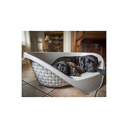 Corbeille Aspect Rotin 60 X 44 X 21 Cm H Pour Chien Gamme Nido. Couleur Gris Clair - Bama Pet - Fl-517630