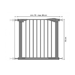 Barrière De Sécurité Salus Grise.  De 79-84 Cm X 76 Cm. Pour Chien - Flamingo Pet Products - Fl-520025