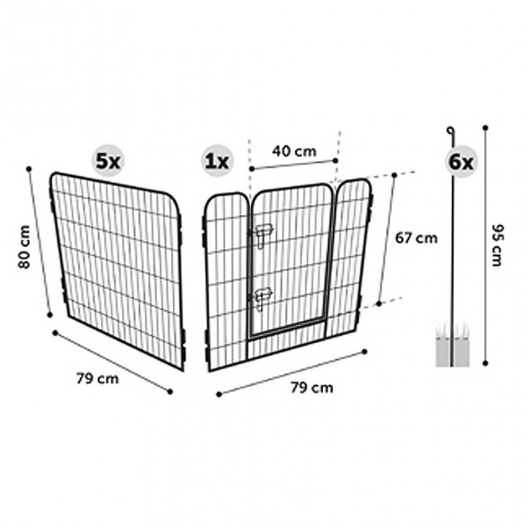 Enclos Zecta. 162 X 140 X 80 Cm. Parc Pour Chien . Couleur Noir. - Flamingo Pet Products - Fl-519935