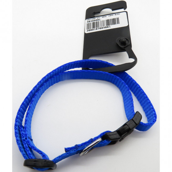 Collier Nylon . Taille 25 - 35  Cm . 10 Mm . Couleur Bleu. Pour Chien. - Zolux - Zo-463800bl