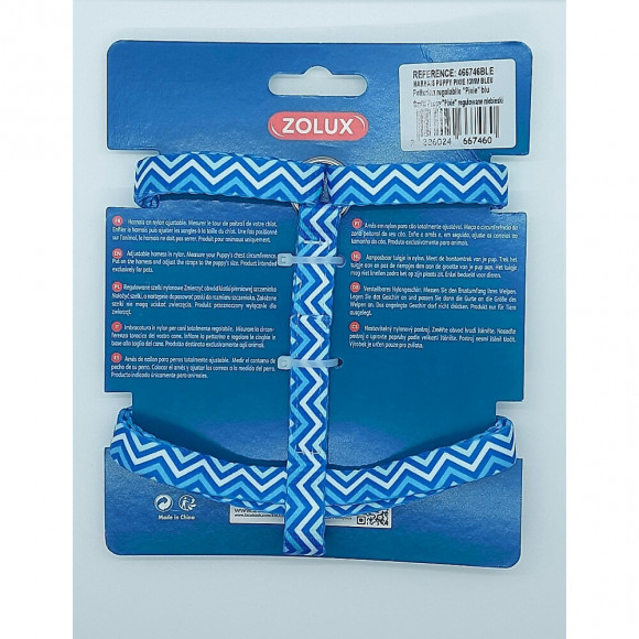 Harnais S Puppy Pixie. 13 Mm. 27 À 42 Cm. Couleur Bleu. Pour Chiots - Zolux - Zo-466746ble