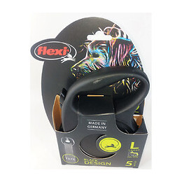 Flexi Black Design L Sangle 5 Mètres. Laisse Pour Chien Max 50 Kg. Noir Et Argent.. - Flexi - Zo-464456agt