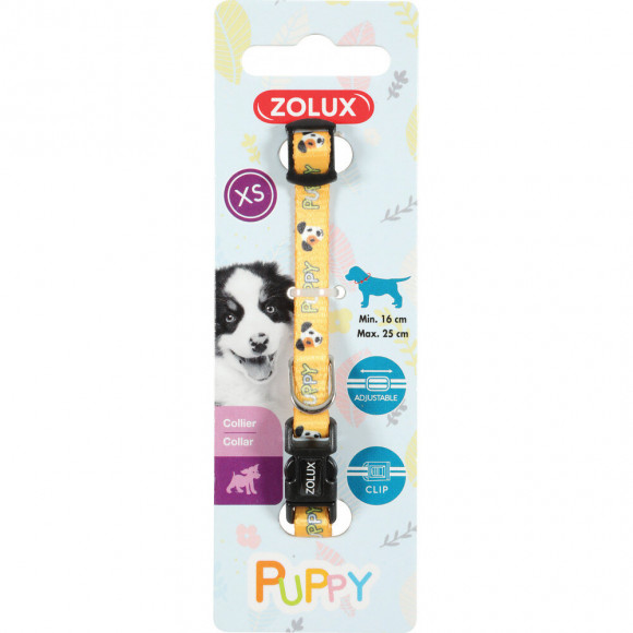 Collier Puppy Mascotte. 8 Mm .16 À 25 Cm. Couleur Jaune. Pour Chiots - Zolux - Zo-466735jau