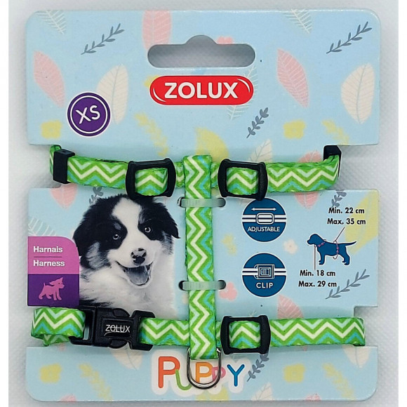 Harnais Xs Puppy Pixie. 8 Mm. 18 À 29 Cm. Couleur Vert. Pour Chiots - Zolux - Zo-466743ver