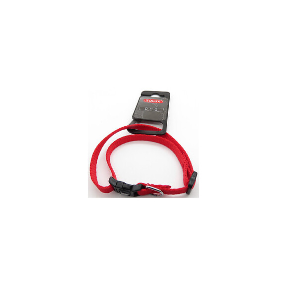 Collier Nylon . Taille 25 - 35  Cm . 10 Mm . Couleur Rouge. Pour Chien. - Zolux - Zo-463800ro