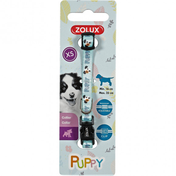 Collier Puppy Mascotte. 8 Mm .16 À 25 Cm. Couleur Bleu. Pour Chiots - Zolux - Zo-466735ble