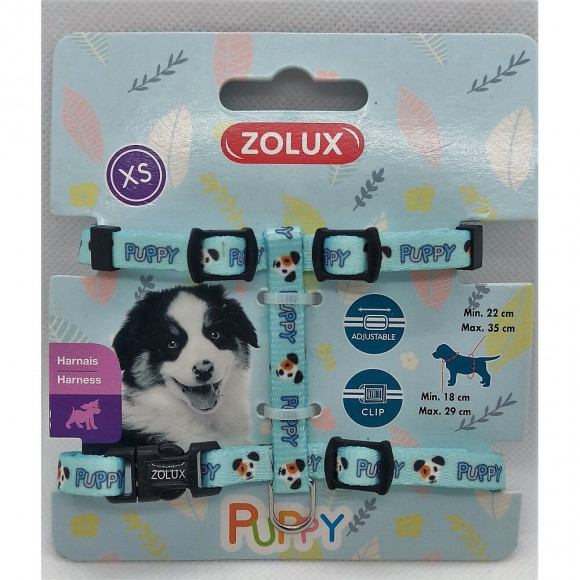 Harnais Xs Puppy Mascotte. 8 Mm. 18 À 29 Cm. Couleur Bleu. Pour Chiots - Zolux - Zo-466737ble