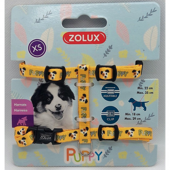 Harnais Xs Puppy Mascotte. 8 Mm. 18 À 29 Cm. Couleur Jaune. Pour Chiots - Zolux - Zo-466737jau