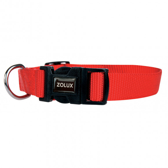 Collier Nylon . Taille 50 - 80  Cm . 40 Mm . Couleur Rouge. Pour Chien. - Zolux - Zo-463670r