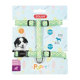 Harnais S Puppy Pixie. 13 Mm. 27 À 42 Cm. Couleur Vert. Pour Chiots - Zolux - Zo-466746ver
