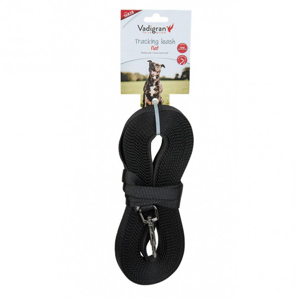 Laisse De Pistage Nylon Plat. 10 Mètres X 15 Mm. Couleur Noir. Pour Chien. - Vadigran - Va-16828