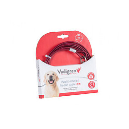 Câble D'attache Gainée Plastique Rouge 3 Mètres. Max 23 Kg Pour Chien. - Vadigran - Va-13593