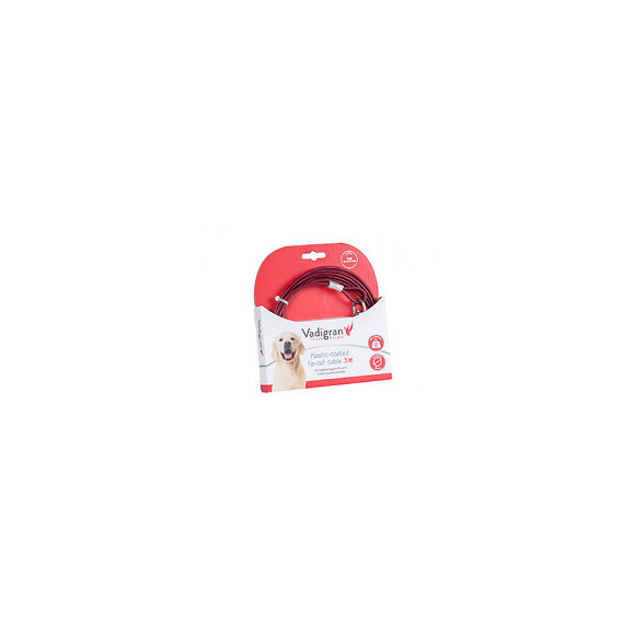 Câble D'attache Gainée Plastique Rouge 3 Mètres. Max 23 Kg Pour Chien. - Vadigran - Va-13593