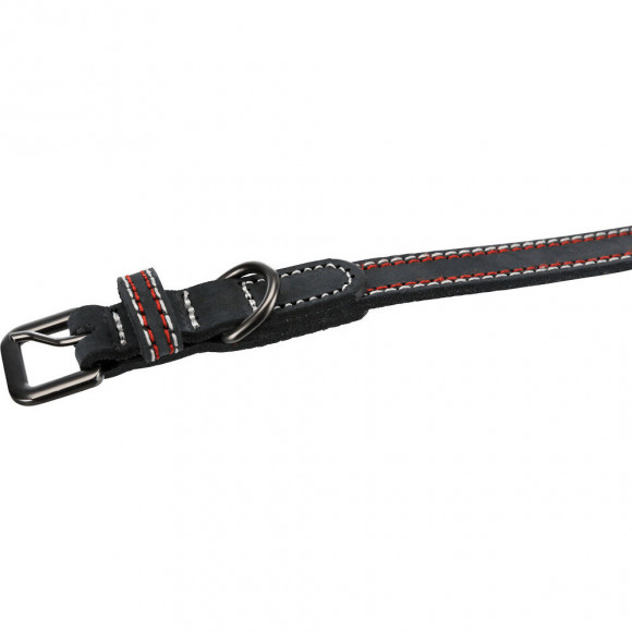 Collier Cuir. Taille  M.  Couleur Anthracite. Dimensions: 36-43 Cm/20 Mm. Pour Chien - Trixie - Tr-17916