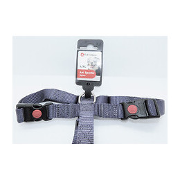 Harnais H Ziggi Bleu Granite . Tour De Cou 45 -65 Cm. 20 Mm . Taille L/xl. Pour Chien. - Flamingo Pet Products - Fl-64239