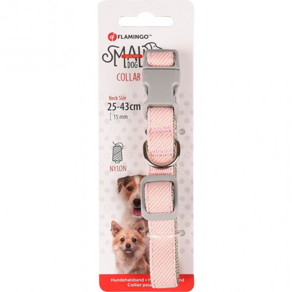 Collier Small Dog Rose . Réglable De 25 À 43 Cm X 15 Mm. Pour Chiens. - Flamingo Pet Products - Fl-519999