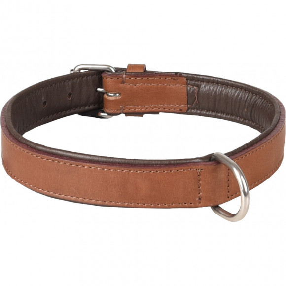 Collier Cuir Arizona Brun. Taille L 40-46 Cm. Pour Chien. - Flamingo Pet Products - Fl-520045