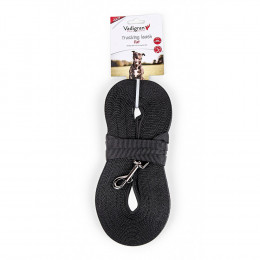 Laisse De Pistage Nylon Plat. 15 Mètres X 15 Mm. Couleur Noir. Pour Chien. - Vadigran - Va-16829