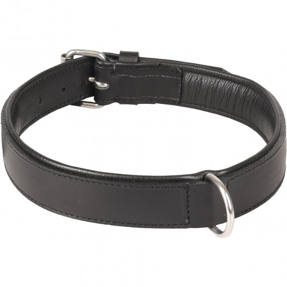 Collier Cuir Arizona Noir. Taille Xl 45-55 Cm. Pour Chien. - Flamingo Pet Products - Fl-520039