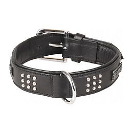 Collier Cuir Sedona Noir. Taille L 39-45 Cm. Pour Chien. - Flamingo Pet Products - Fl-520052