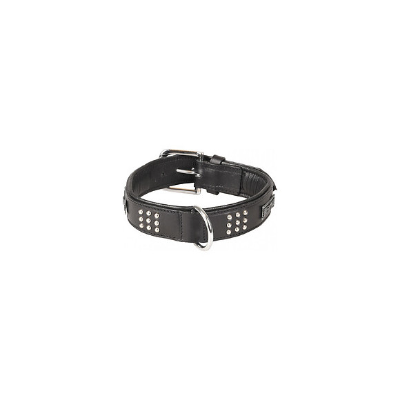 Collier Cuir Sedona Noir. Taille L 39-45 Cm. Pour Chien. - Flamingo Pet Products - Fl-520052