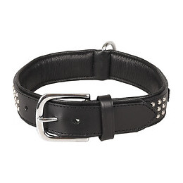 Collier Cuir Sedona Noir. Taille L 39-45 Cm. Pour Chien. - Flamingo Pet Products - Fl-520052