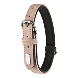 Collier Taille S-m. En Simili Cuir Et Néoprène . Delu, Couleur Taupe. Pour Chien. - Flamingo Pet Products - Fl-519316
