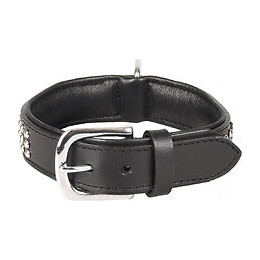Collier Cuir Sedona Noir. Taille S/m 31-35 Cm. Pour Chien. - Flamingo Pet Products - Fl-520050