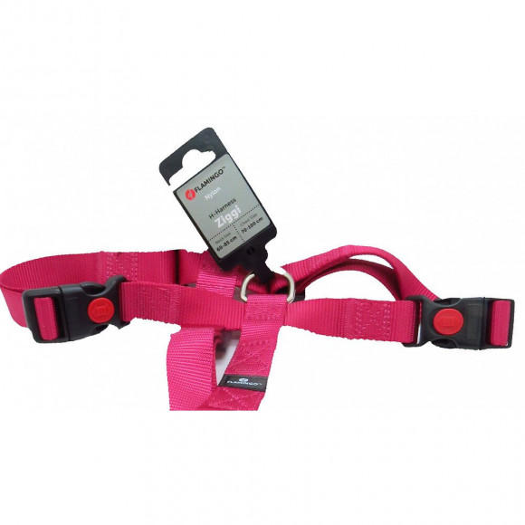 Harnais H Ziggi Rouge Cerise. Tour De Cou 60 -85 Cm. 25 Mm . Taille Xxl. Pour Chien. - Flamingo Pet Products - Fl-519926