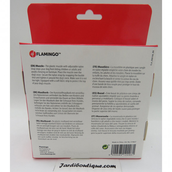 Muselière Silas L Noir . 31 Cm 38-52 Cm. Pour Chien. - Flamingo Pet Products - Fl-519656