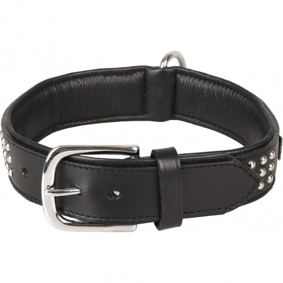 Collier Cuir Sedona Noir. Taille L 39-45 Cm. Pour Chien. - Flamingo Pet Products - Fl-520052