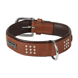 Collier Cuir Sedona Brun. Taille L 39-45 Cm. Pour Chien. - Flamingo Pet Products - Fl-520059