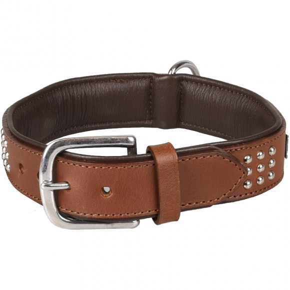 Collier Cuir Sedona Brun. Taille L 39-45 Cm. Pour Chien. - Flamingo Pet Products - Fl-520059
