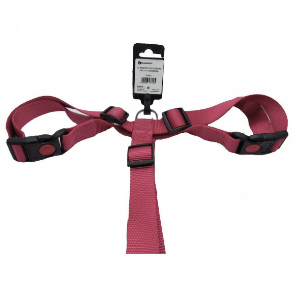 Harnais H Ziggi Rouge Cerise. Tour De Cou 70 -110 Cm. 25 Mm . Taille Xxl+. Pour Chien. - Flamingo Pet Products - Fl-519927