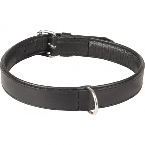 Collier Cuir Arizona Noir. Taille Xxl 52-61 Cm. Pour Chien. - Flamingo Pet Products - Fl-520040