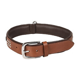Collier Cuir Sedona Brun. Taille Xxl 51-60 Cm. Pour Chien. - Flamingo Pet Products - Fl-520062