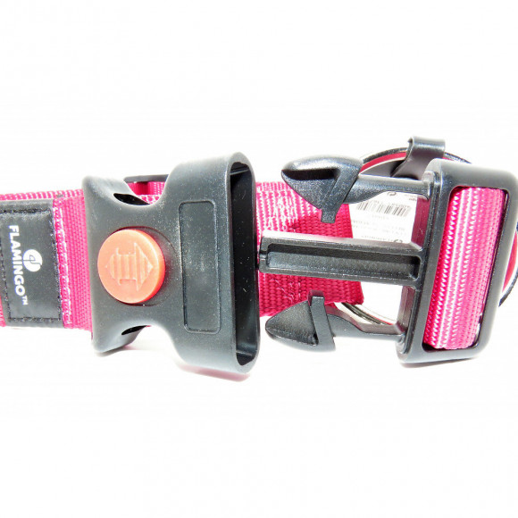 Collier Ziggi Rouge Cerise 55 -75 Cm. 40 Mm . Taille Xxl. Pour Chien. - Flamingo Pet Products - Fl-519917