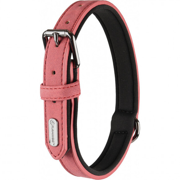 Collier Taille M-l. En Simili Cuir Et Néoprène . Delu, Couleur Rouge. Pour Chien. - Flamingo Pet Products - Fl-519282