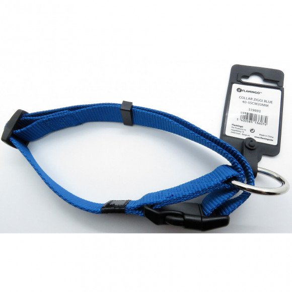 Collier Ziggi Bleu 40 -55 Cm. 20 Mm . Taille M. Pour Chien. - Flamingo Pet Products - Fl-519893