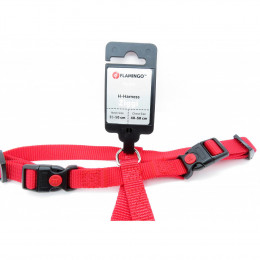 Harnais H Ziggi Rouge . Tour De Cou 35 -50 Cm. 15 Mm . Taille S/m. Pour Chien. - Flamingo Pet Products - Fl-65323