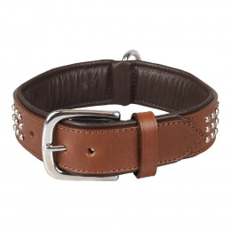 Collier Cuir Sedona Brun. Taille M 34-40 Cm. Pour Chien. - Flamingo Pet Products - Fl-520058