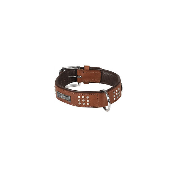 Collier Cuir Sedona Brun. Taille M 34-40 Cm. Pour Chien. - Flamingo Pet Products - Fl-520058
