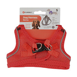 Harnais Bento Rouge S. Pour Petit Chien Type Teckel. - Flamingo Pet Products - Fl-519213