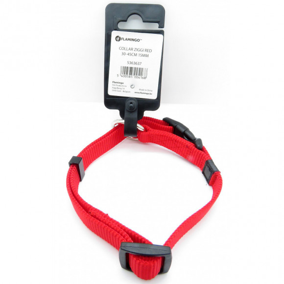 Collier Ziggi Rouge 30 -45 Cm. 15 Mm . Taille S. Pour Chien. - Flamingo Pet Products - Fl-5363637
