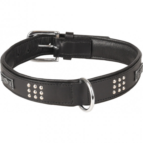 Collier Cuir Sedona Noir. Taille Xxl 51-60 Cm. Pour Chien. - Flamingo Pet Products - Fl-520055