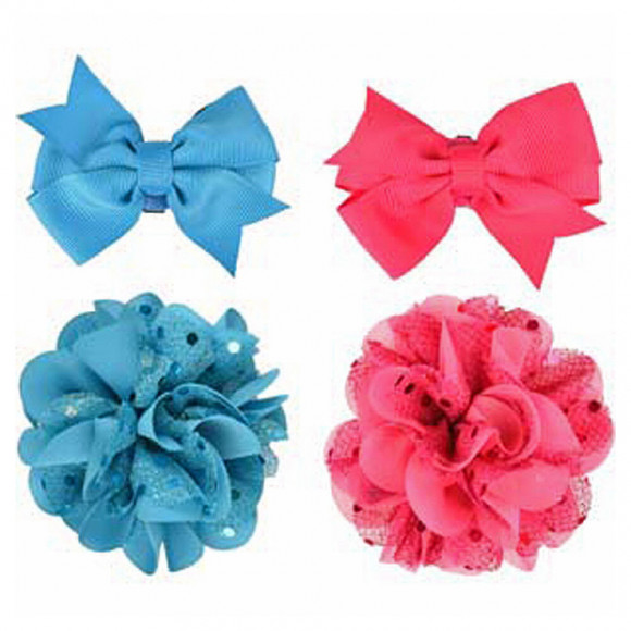 Accessoire Pour Collier 1 Noeud Et 1 Fleur.  Bleu Ou Rose . Pour Chien - Flamingo Pet Products - Fl-518992