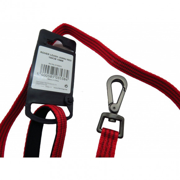 Laisse Jannu Rouge 1 Mètre . 15 Mm . Taille M. Pour Chien. - Flamingo Pet Products - Fl-516931